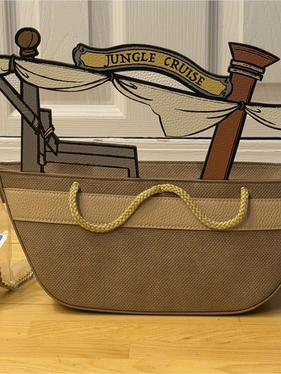 Disney Handbags - Disney Novelty Jungle Cruise Boat bag in Tan and Brown NWT